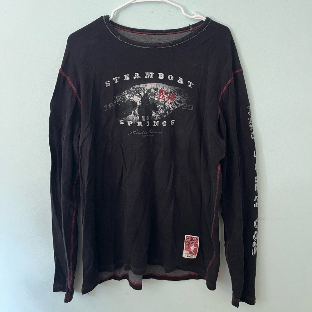 Eddie Bauer “Steamboat” Long Sleeve Graphic Shirt